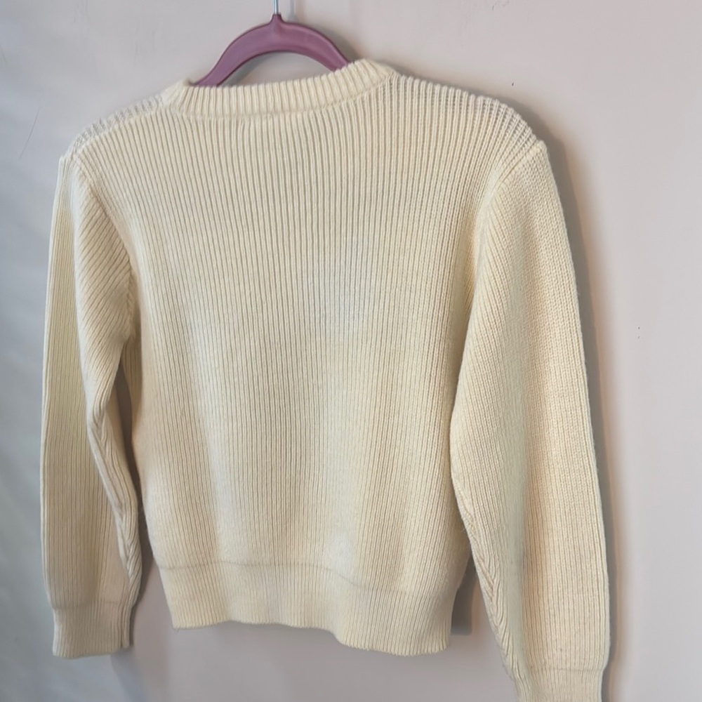 Vintage Disney Cream and Brown Crew Neck Sweater with Whimsical Cartoon Design - Picture 4 of 4
